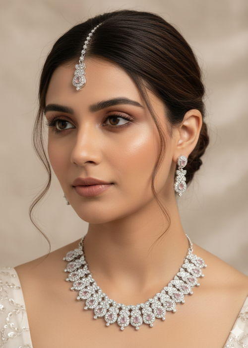 Shop the Abeera Zircon Necklace from Zarosh Jewel