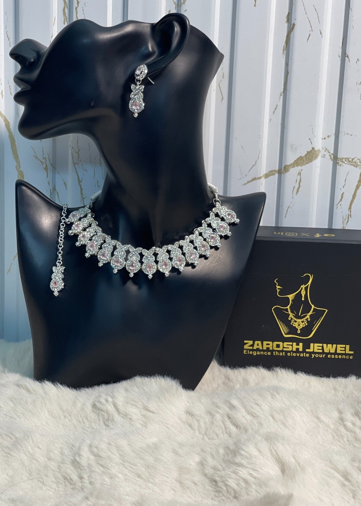Shop the Abeera Zircon Necklace from Zarosh Jewel