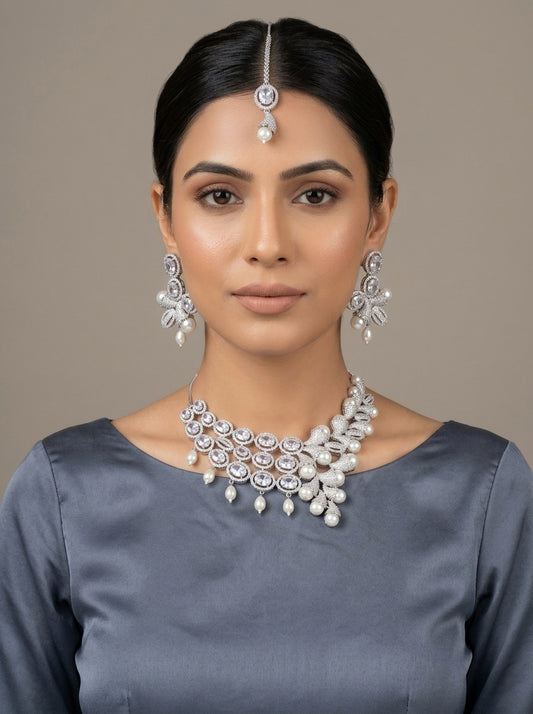 Abrish Necklace Set by Zarosh Jewel