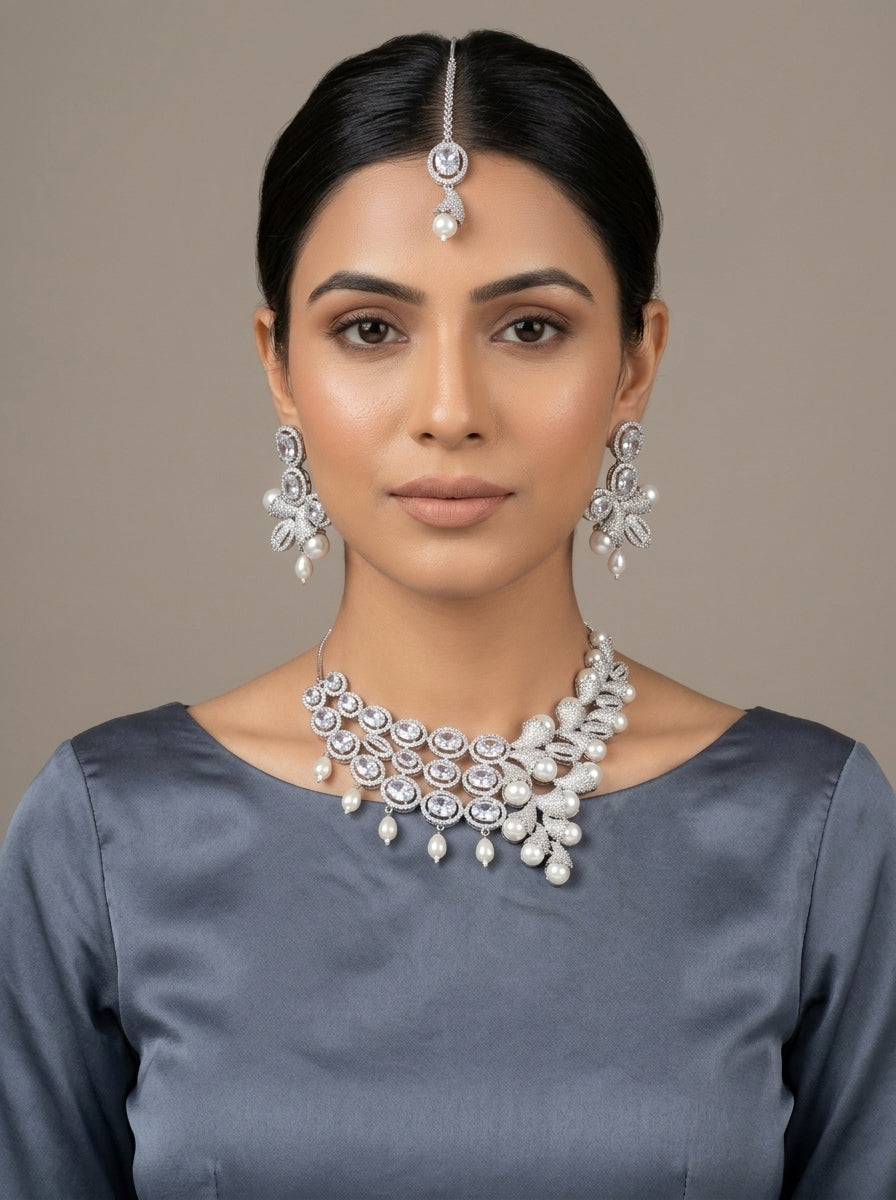 Abrish Necklace Set by Zarosh Jewel