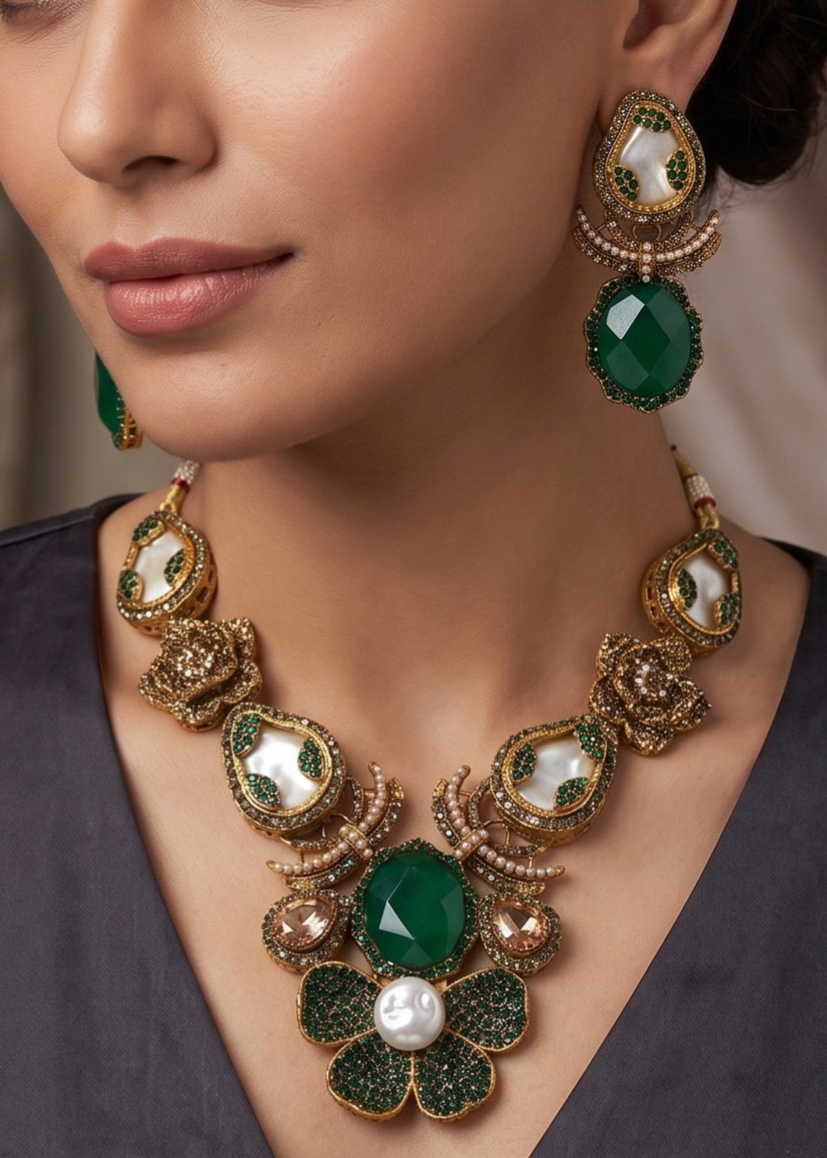Shop the Afeefa Necklace Set from Zarosh Jewel