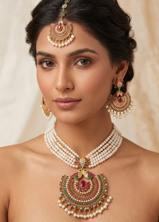 Afifa Necklace Set by Zarosh Jewel