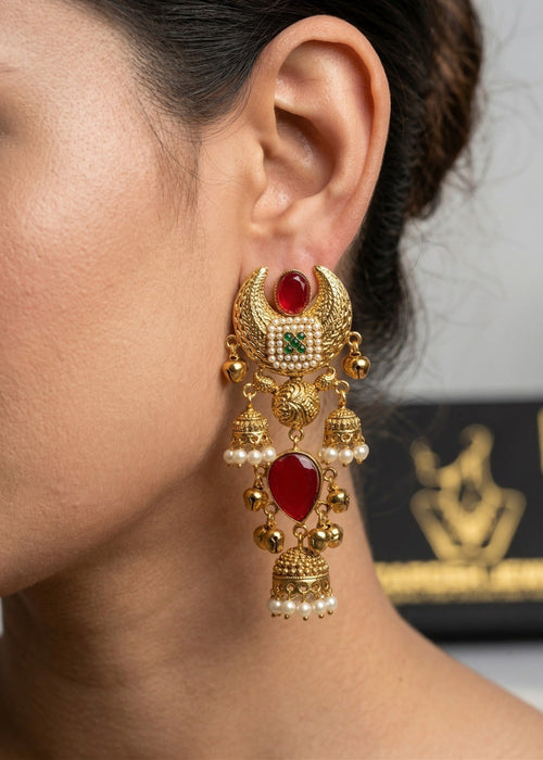 Afra Kashmiri Heritage Earrings by Zarosh Jewel