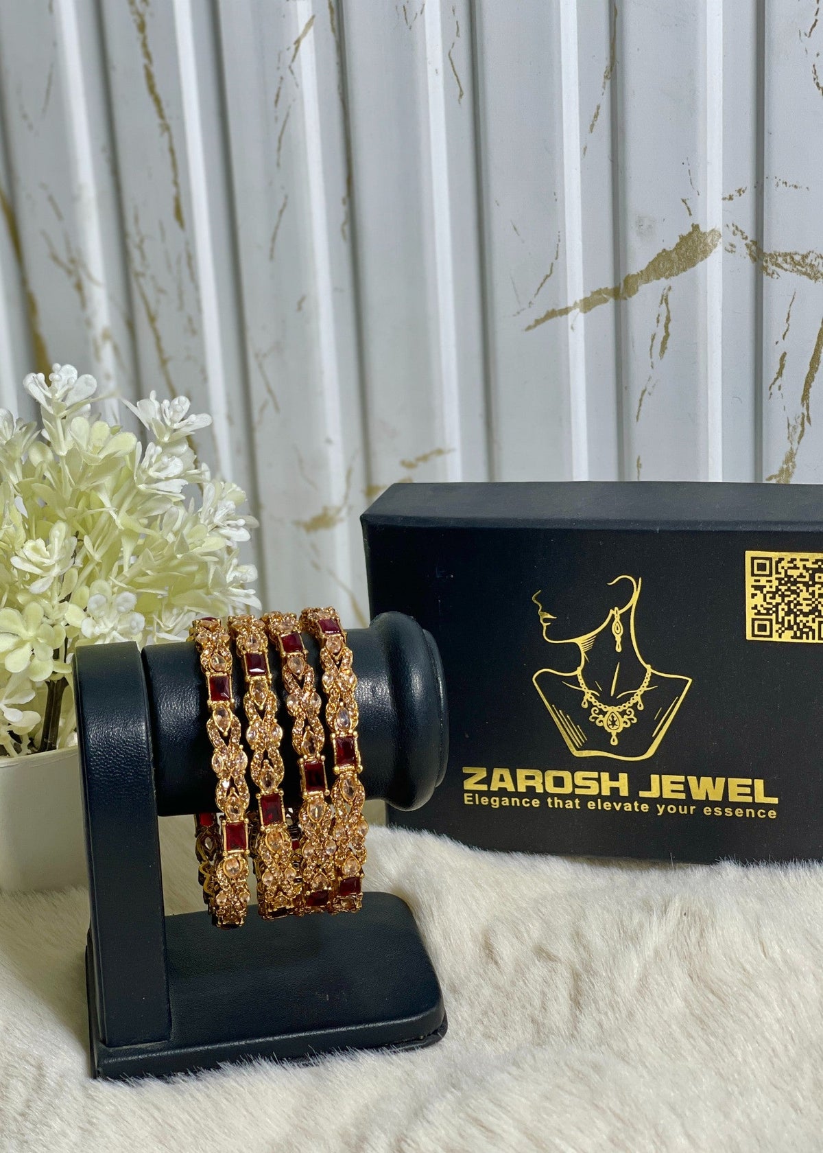 Shop the Afreen Pave Bangles from Zarosh Jewel