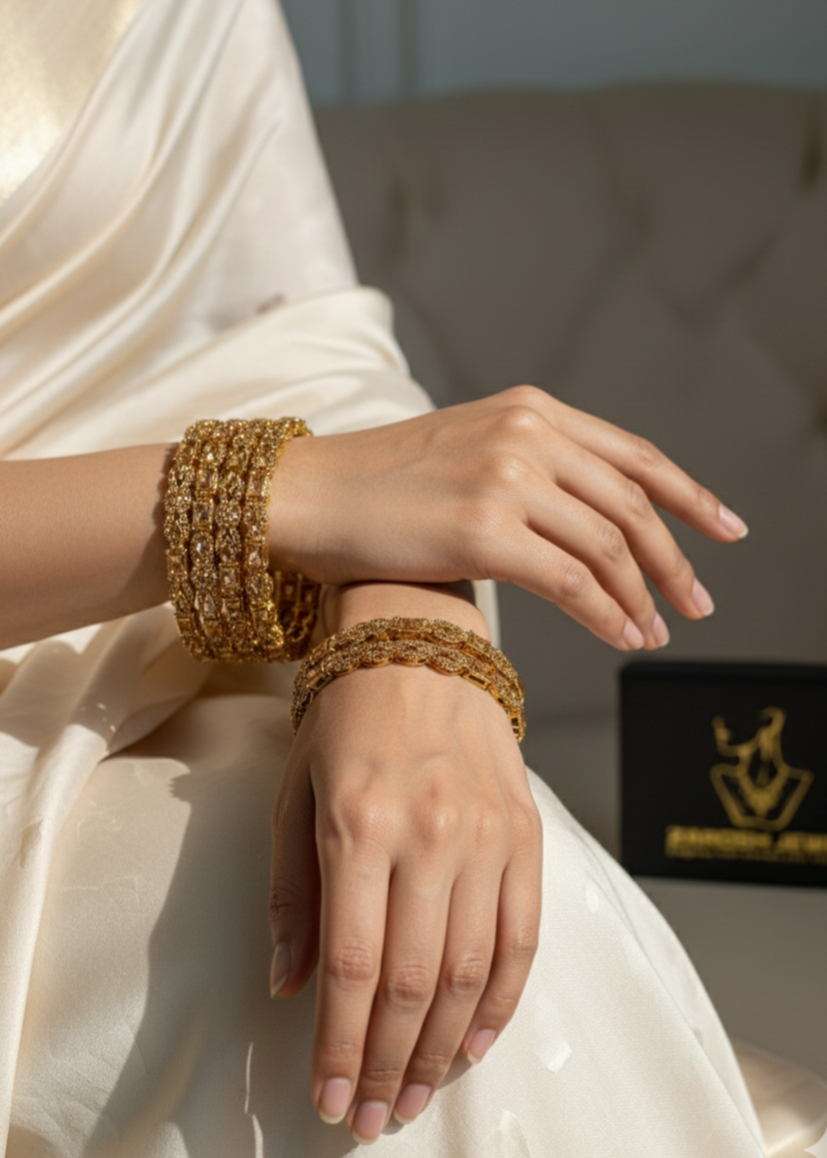 Shop the Afreen Pave Bangles from Zarosh Jewel