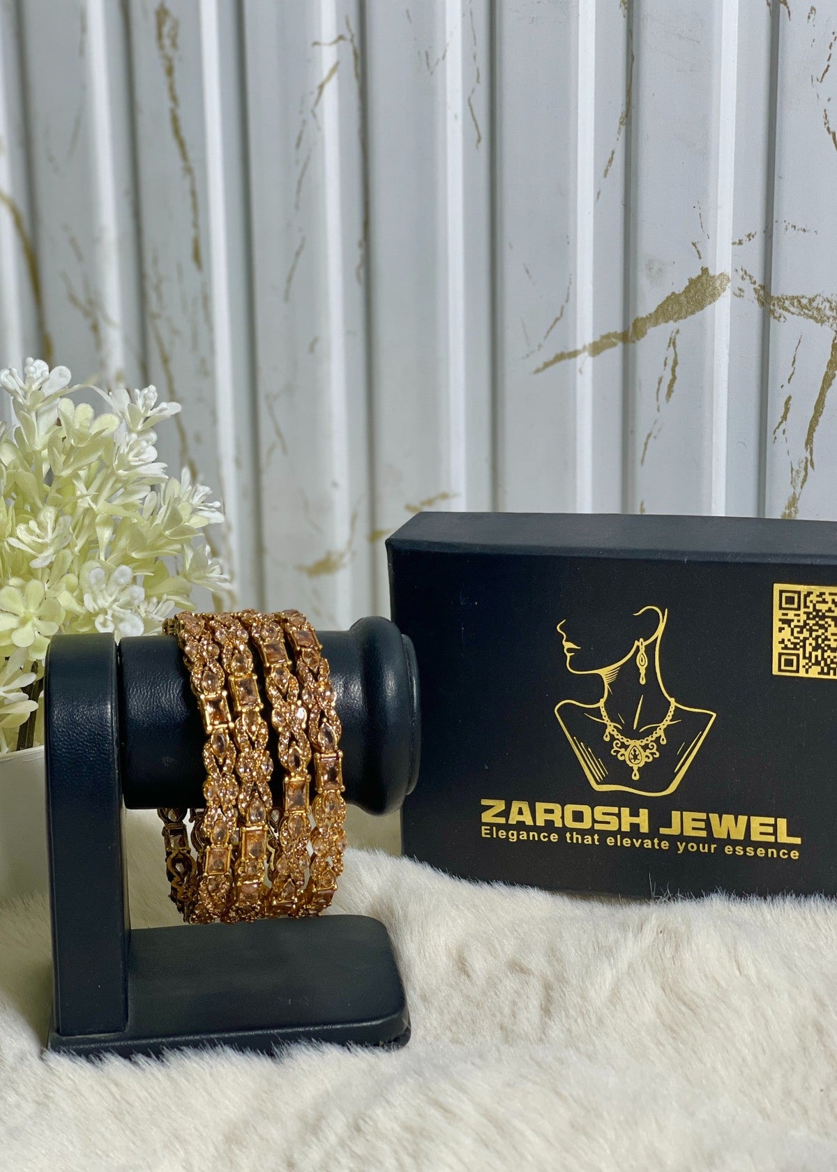 Shop the Afreen Pave Bangles from Zarosh Jewel