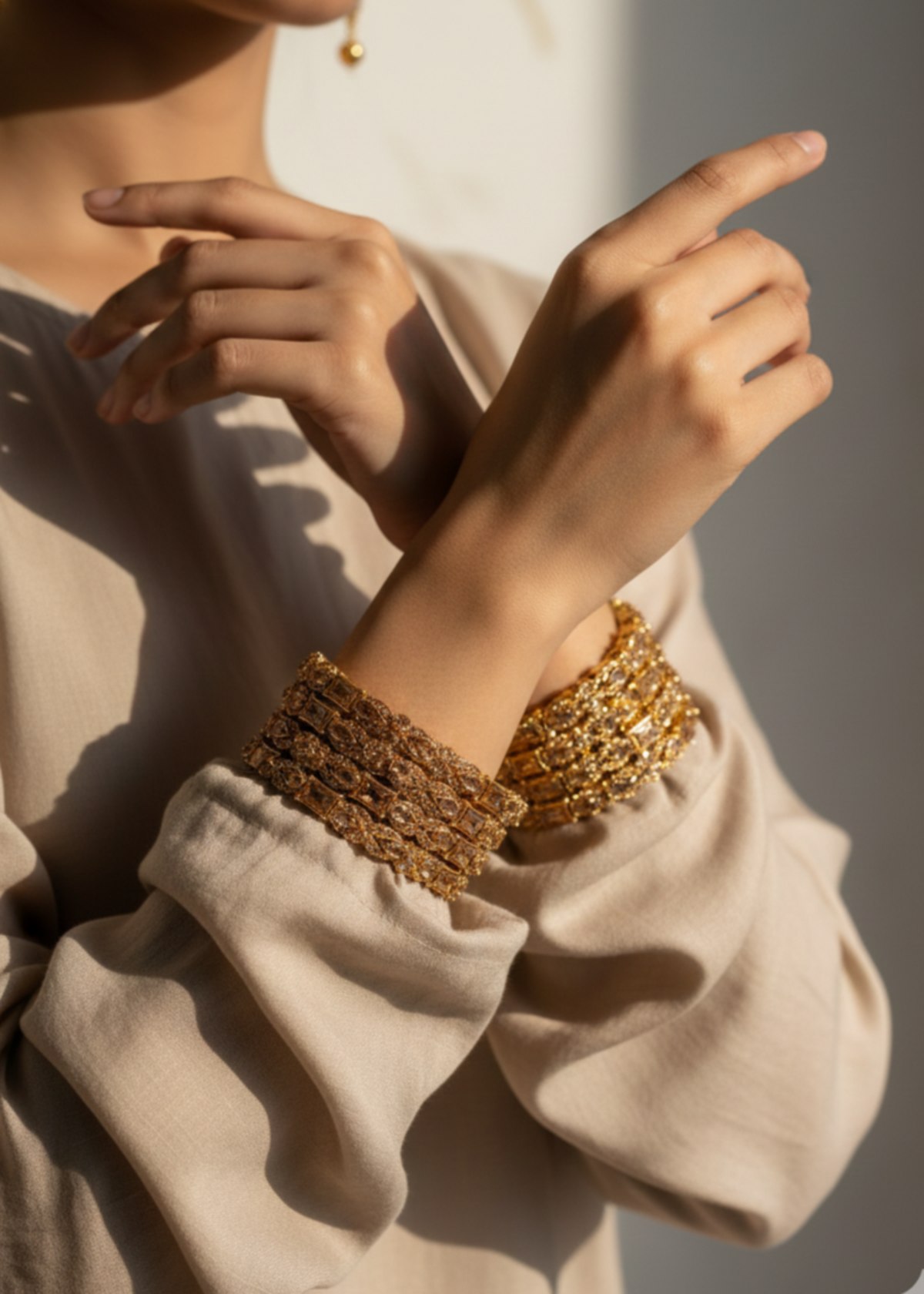 Shop the Afreen Pave Bangles from Zarosh Jewel