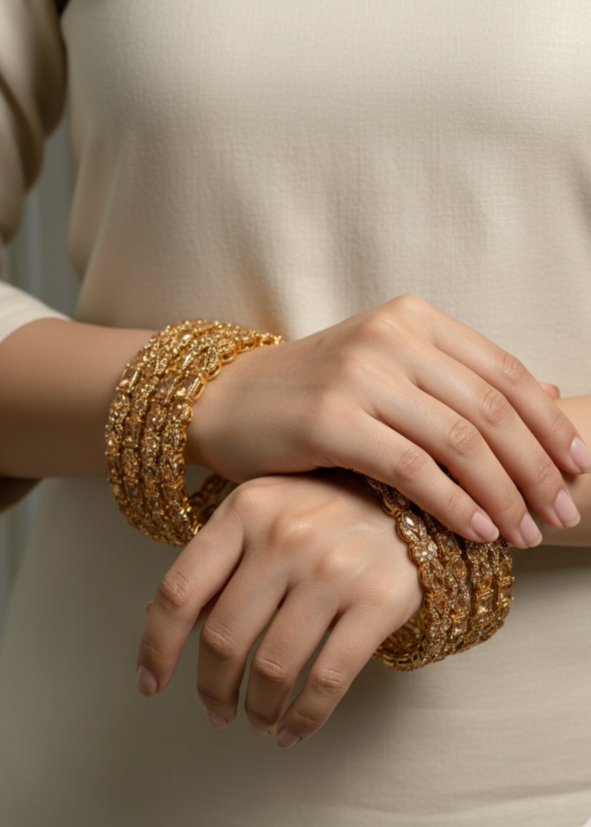 Shop the Afreen Pave Bangles from Zarosh Jewel