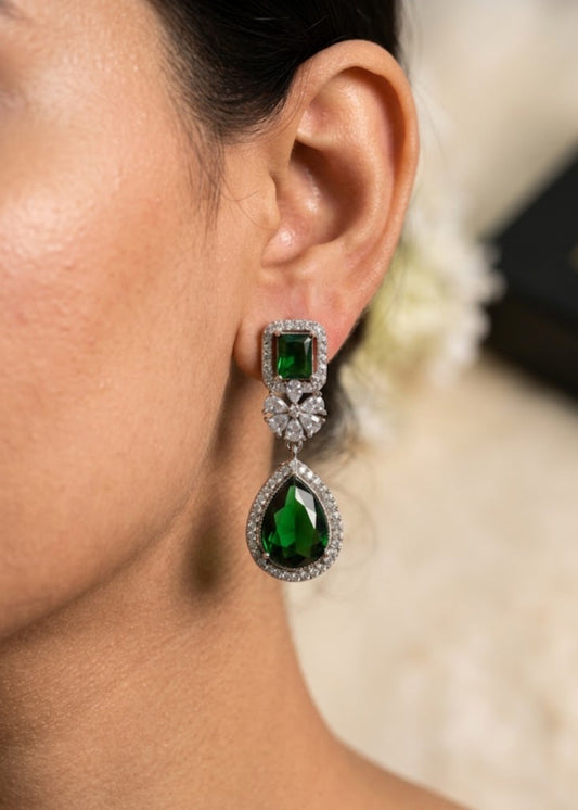 Afsheen Noir Drop Earrings by Zarosh Jewel