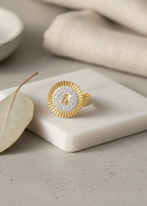Shop the Aftab Monogram Ring from Zarosh Jewel