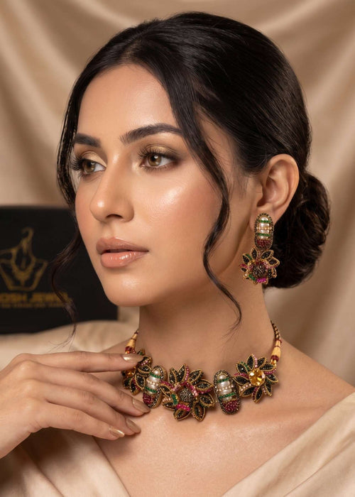 Shop the Aleyna Choker Set from Zarosh Jewel