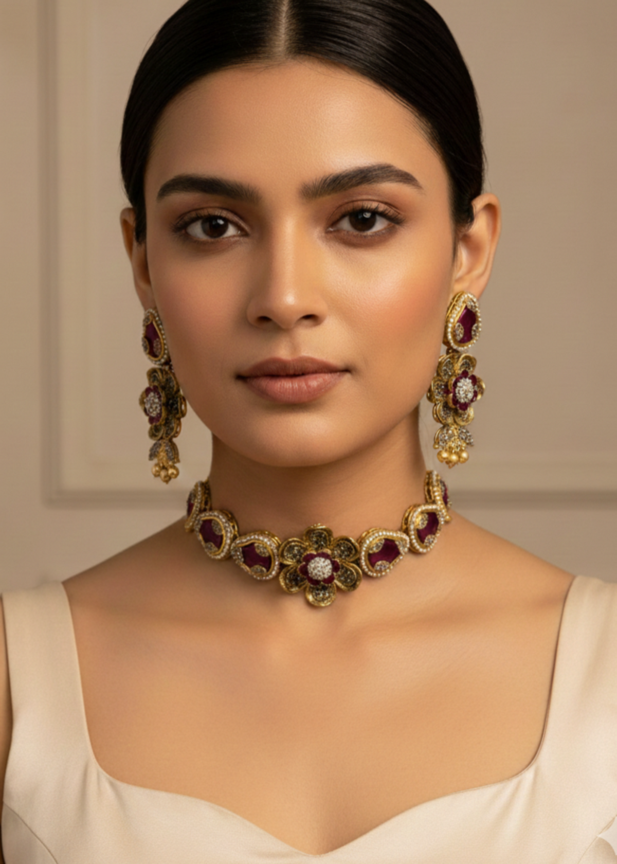 Amara Floral Choker by Zarosh Jewel