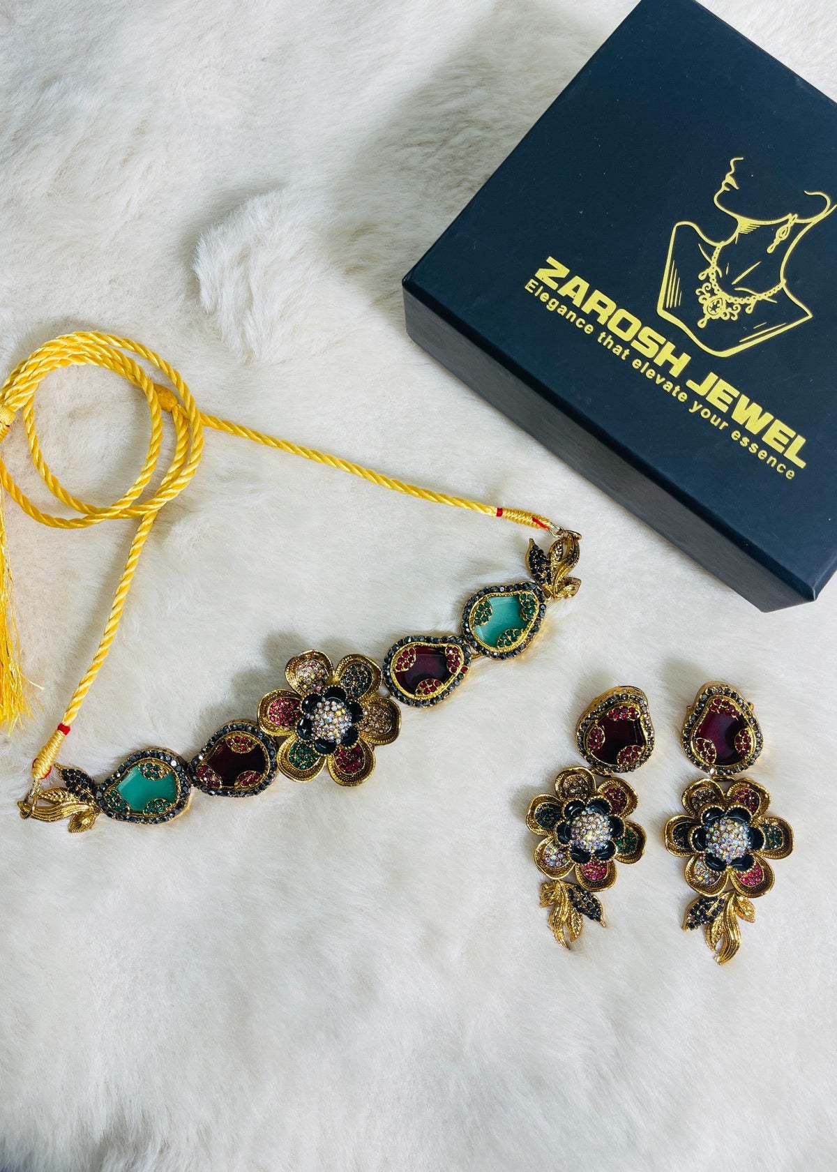 Shop the Amara Floral Choker from Zarosh Jewel