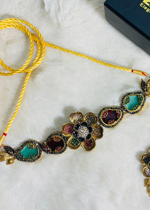Shop the Amara Floral Choker from Zarosh Jewel
