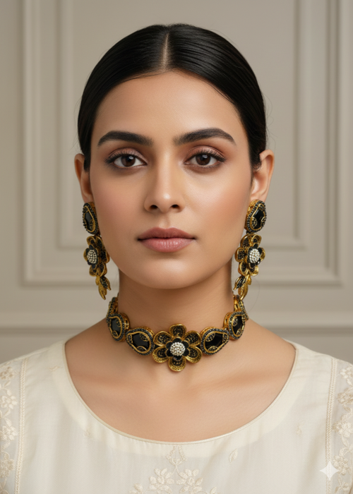 Shop the Amara Floral Choker from Zarosh Jewel