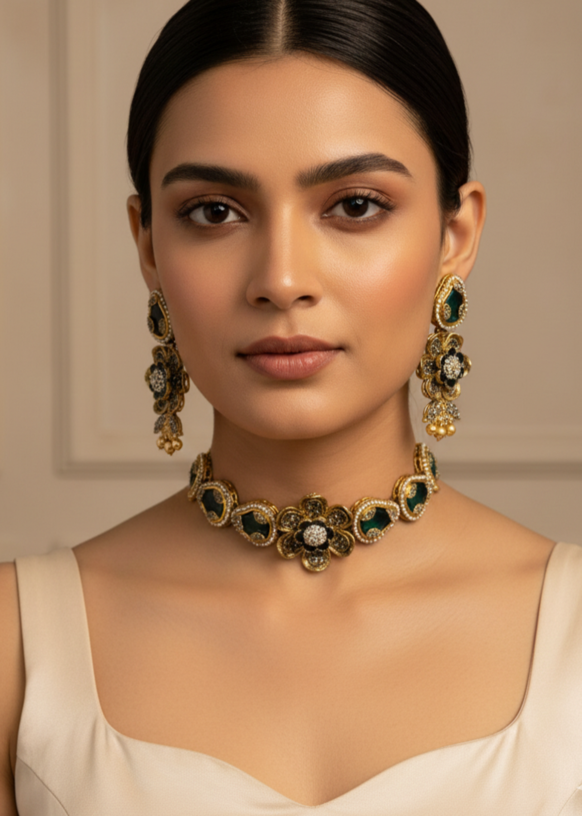 Shop the Amara Floral Choker from Zarosh Jewel