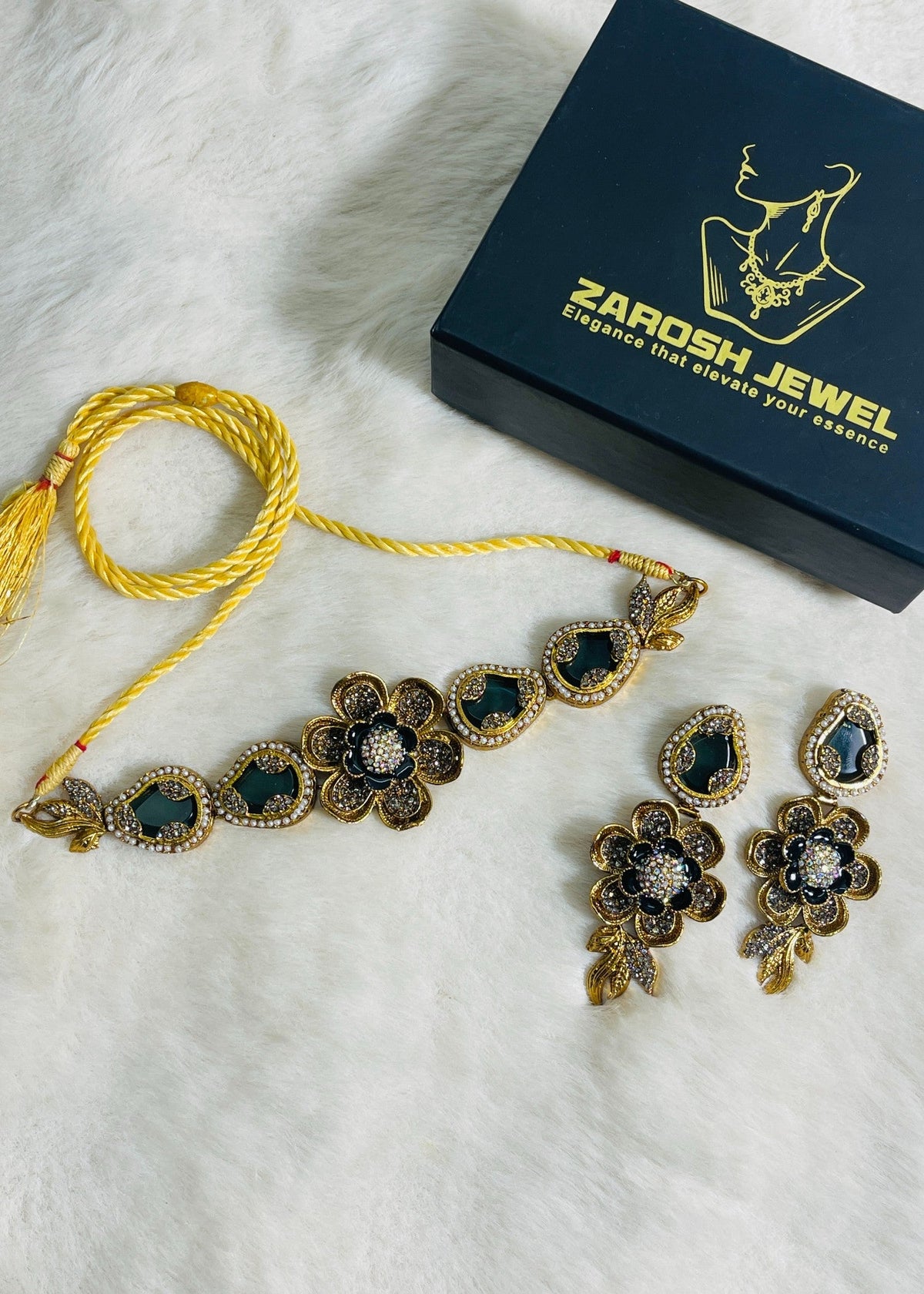 Shop the Amara Floral Choker from Zarosh Jewel
