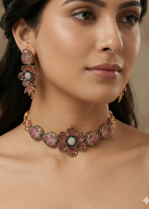 Shop the Amara Floral Choker from Zarosh Jewel
