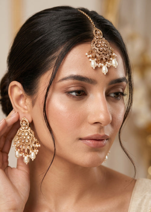 Amelia Earrings Tikka by Zarosh Jewel
