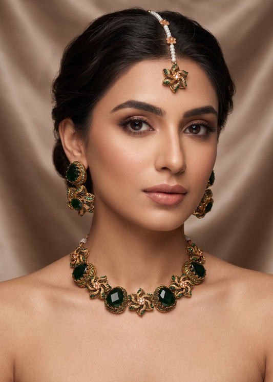 Anbar Premium Choker Set by Zarosh Jewel