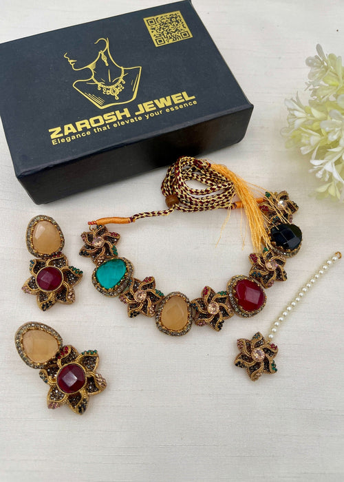 Shop the Anbar Premium Choker Set from Zarosh Jewel