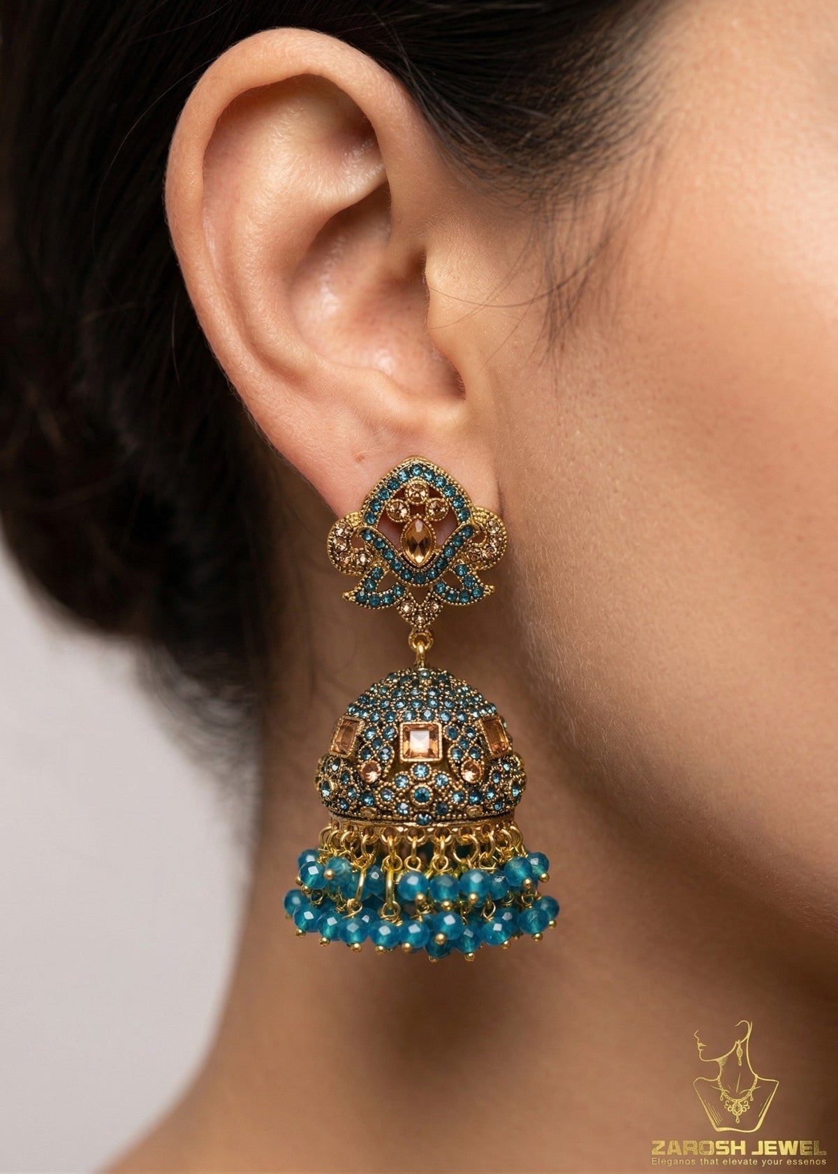 Shop the Aneesa Heritage Jhumka from Zarosh Jewel