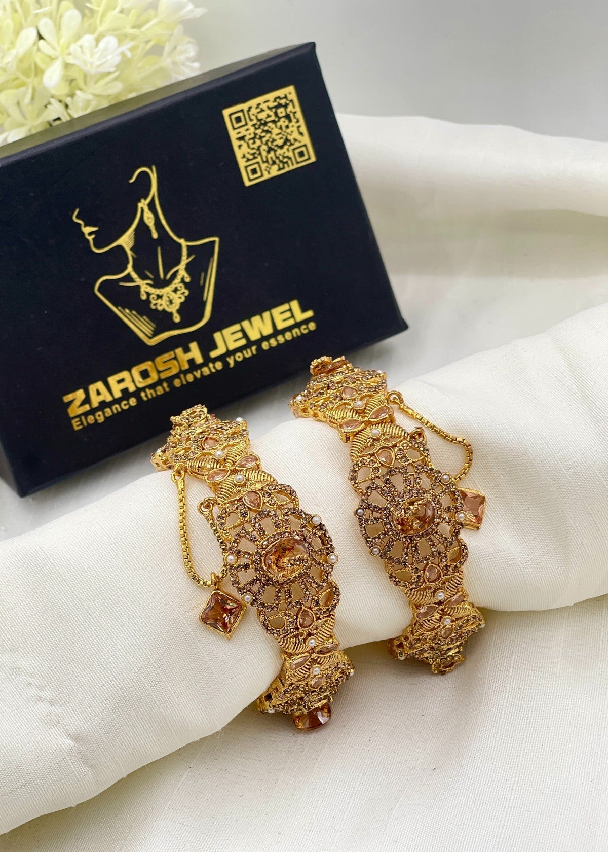 Anilaa Openable Bangle Set by Zarosh Jewel