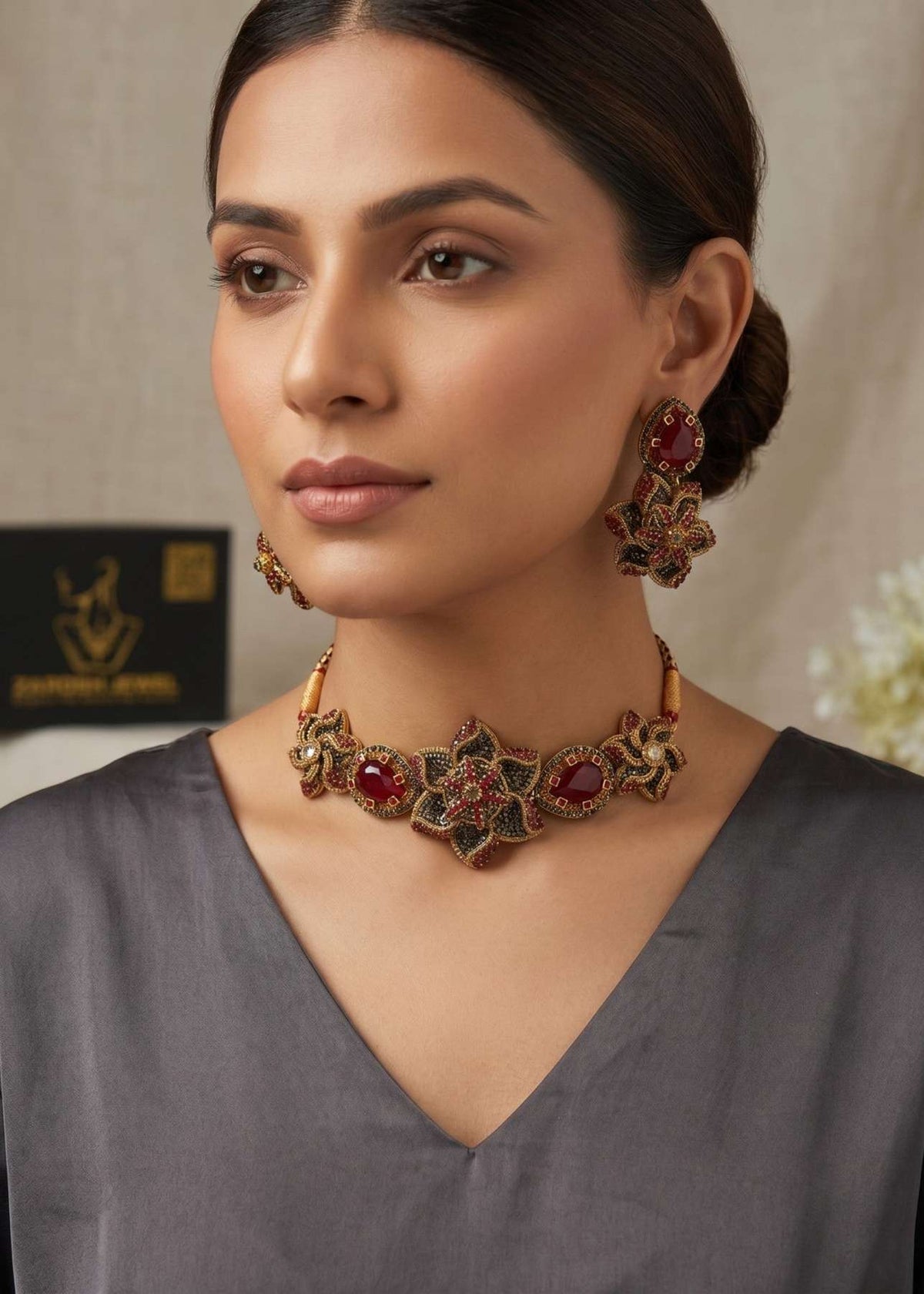 Shop the Areeba Choker Set from Zarosh Jewel