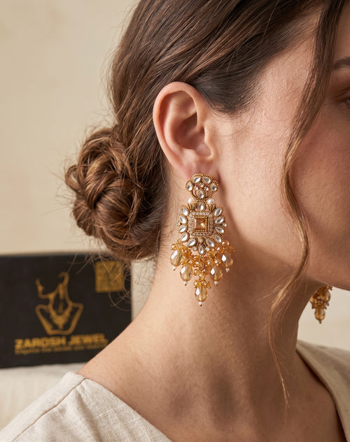 Areeja Traditional Earrings by Zarosh Jewel