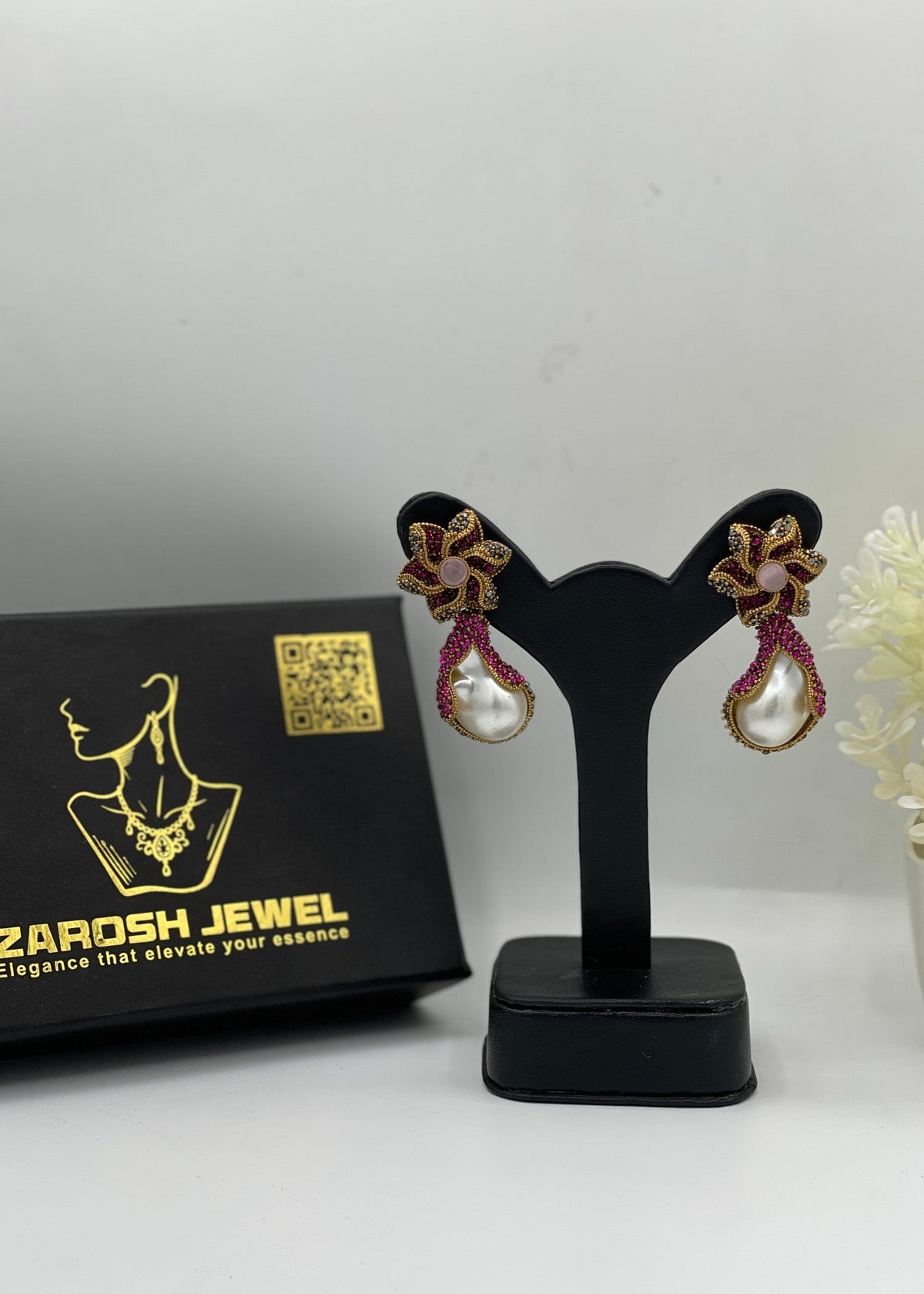 Shop the Areesha Floral Drops from Zarosh Jewel