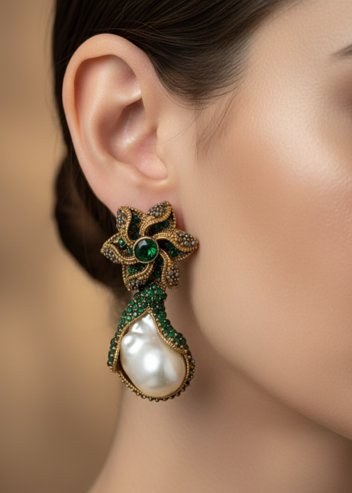 Shop the Areesha Floral Drops from Zarosh Jewel