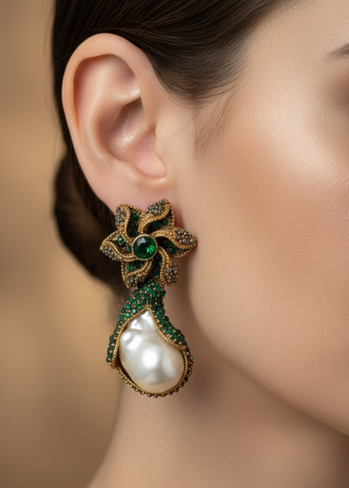 Shop the Areesha Floral Drops from Zarosh Jewel