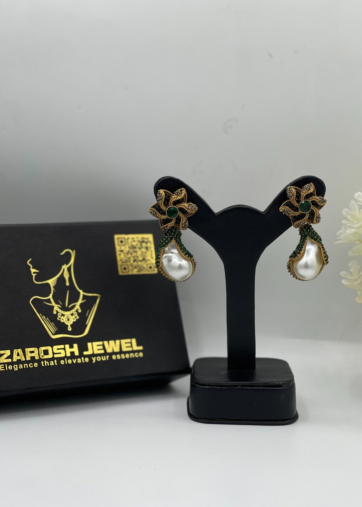 Shop the Areesha Floral Drops from Zarosh Jewel