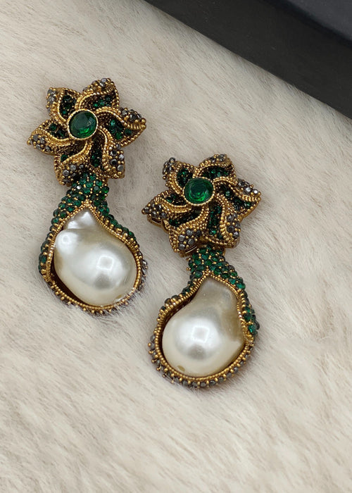 Shop the Areesha Floral Drops from Zarosh Jewel