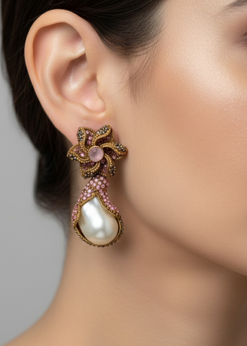 Shop the Areesha Floral Drops from Zarosh Jewel