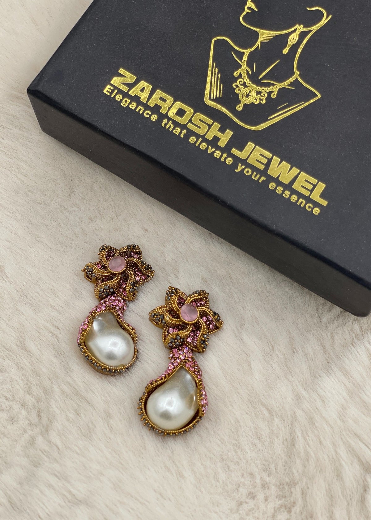 Shop the Areesha Floral Drops from Zarosh Jewel