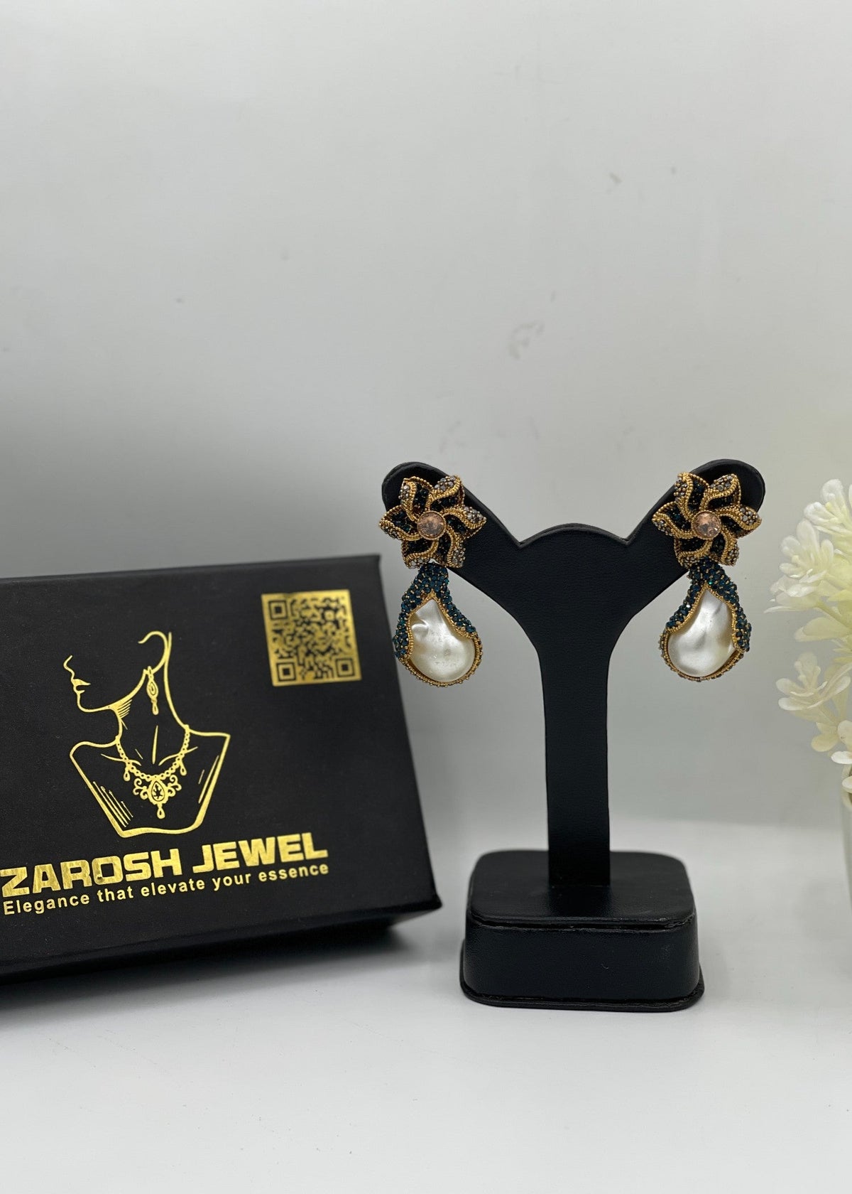 Shop the Areesha Floral Drops from Zarosh Jewel