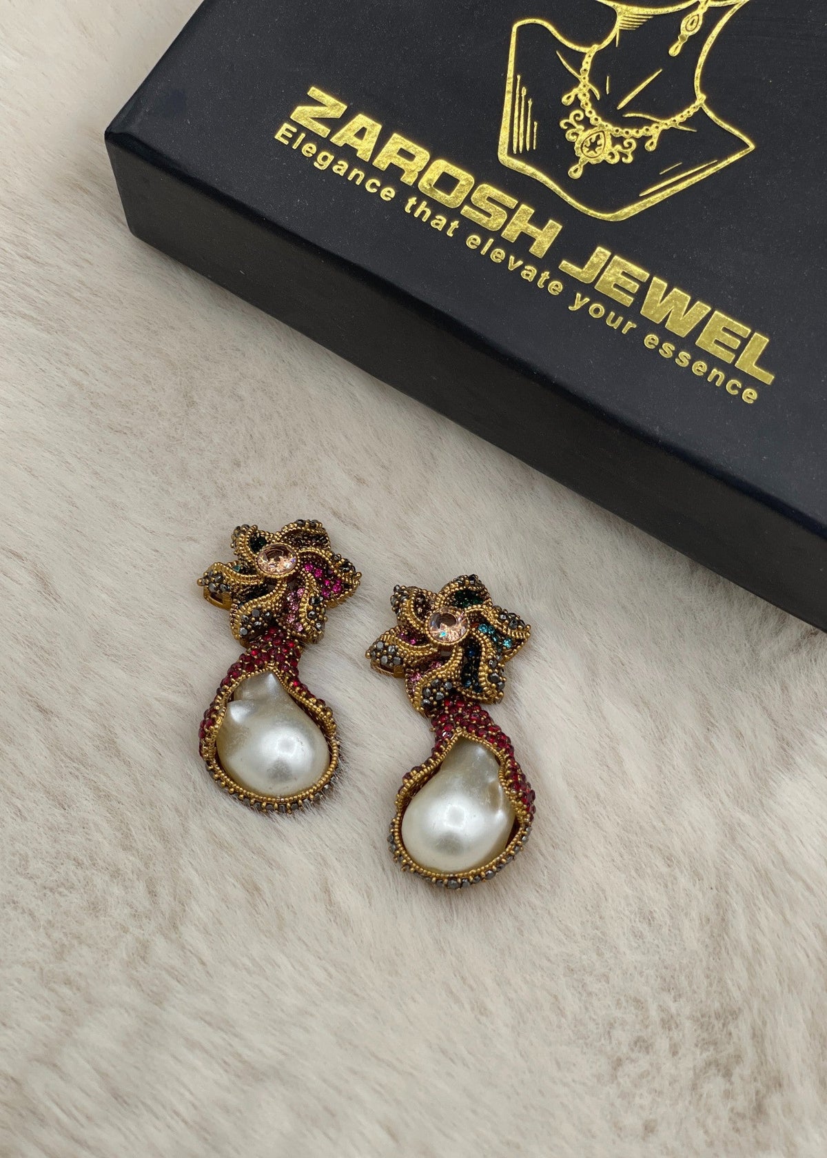 Shop the Areesha Floral Drops from Zarosh Jewel