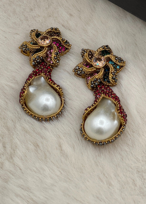 Shop the Areesha Floral Drops from Zarosh Jewel