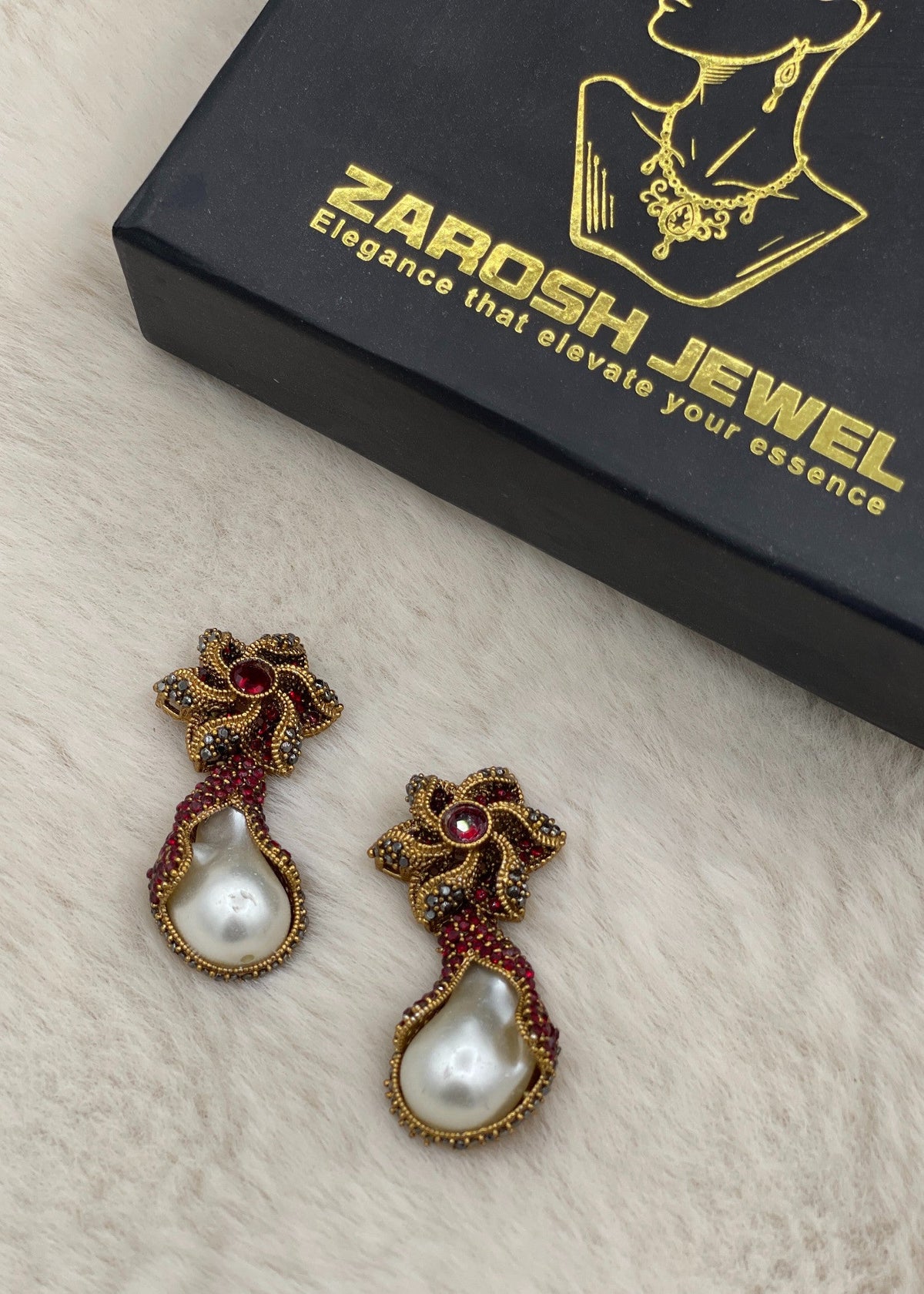 Shop the Areesha Floral Drops from Zarosh Jewel