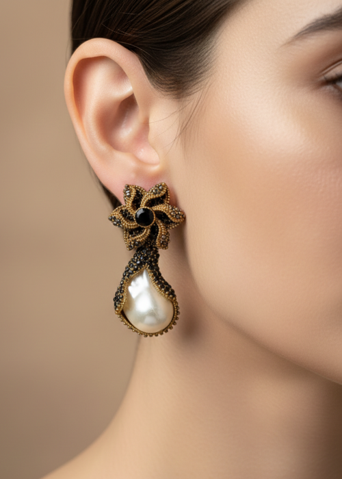 Shop the Areesha Floral Drops from Zarosh Jewel