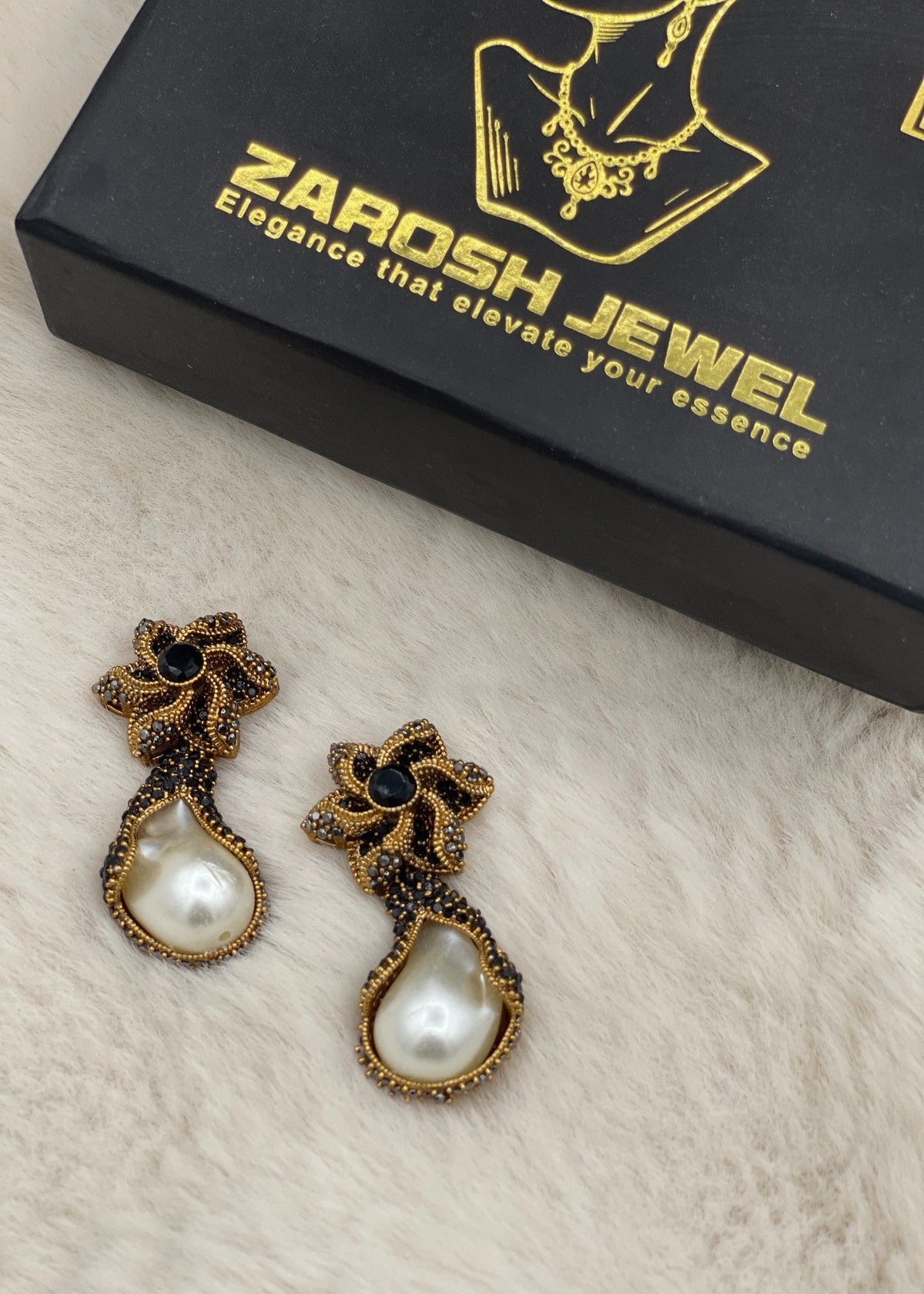 Shop the Areesha Floral Drops from Zarosh Jewel