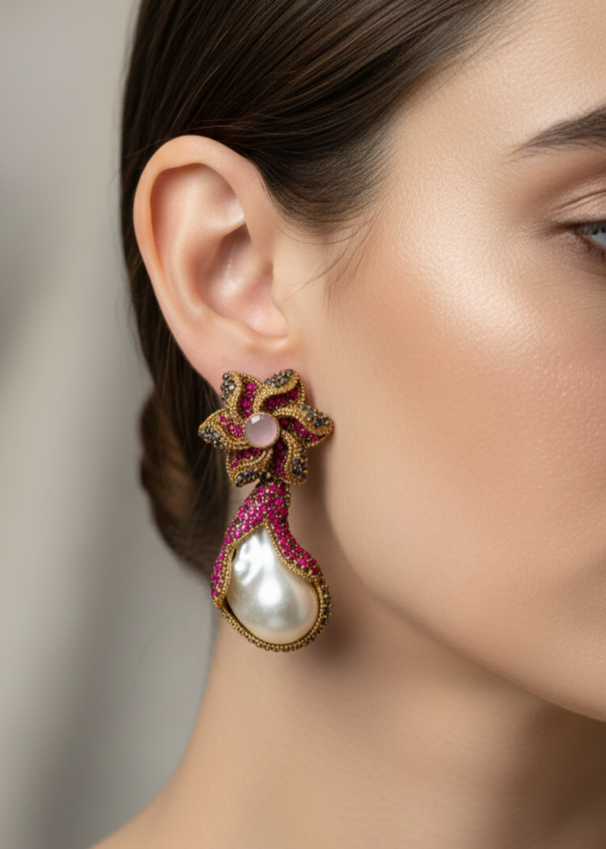 Shop the Areesha Floral Drops from Zarosh Jewel