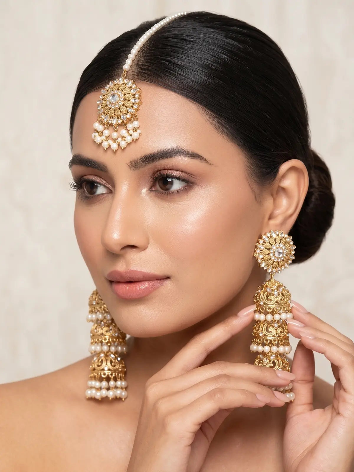 Asiyah Earrings with Tikka