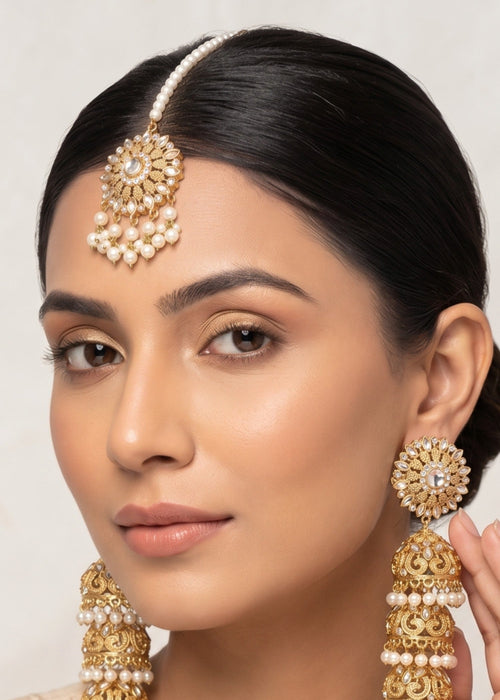 Shop the Asiyah Earrings with Tikka from Zarosh Jewel