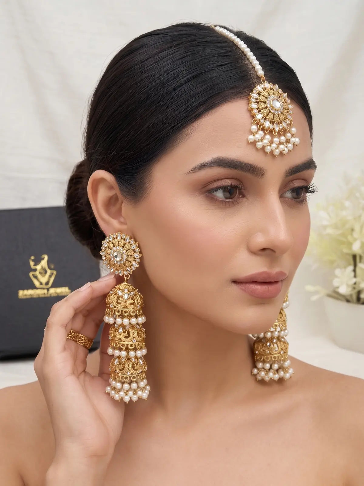 Asiyah Earrings with Tikka