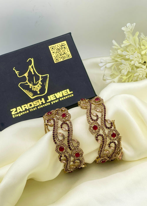Asma Openable Bangle Set by Zarosh Jewel