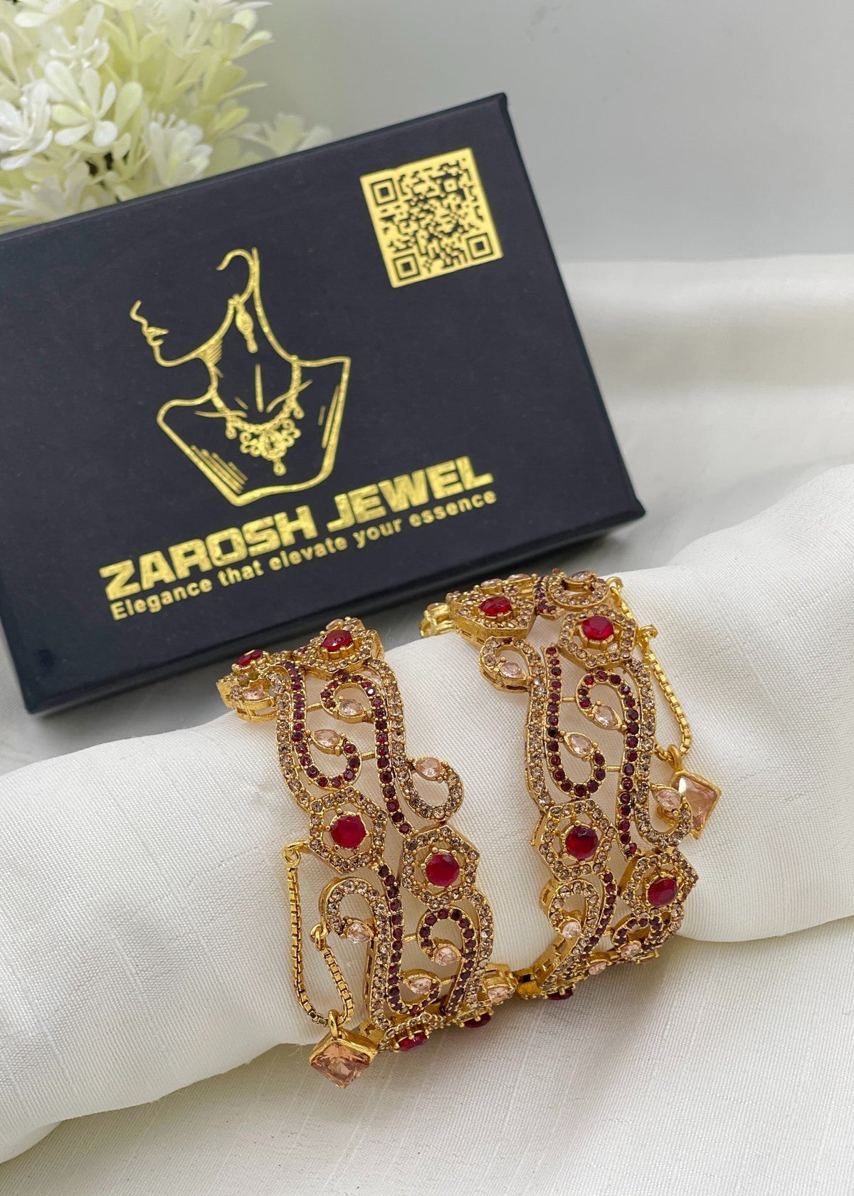 Shop the Asma Openable Bangle Set from Zarosh Jewel