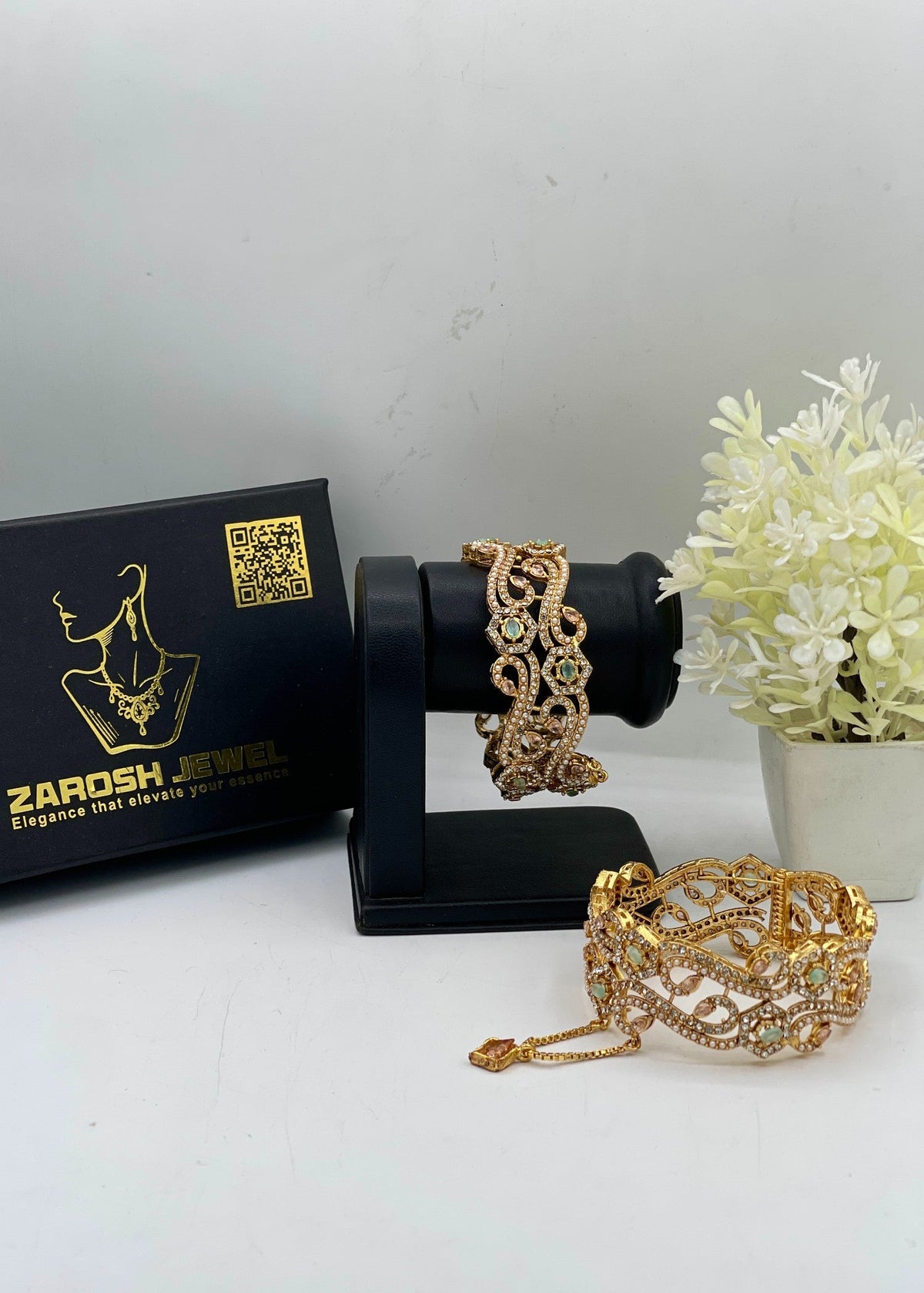 Shop the Asma Openable Bangle Set from Zarosh Jewel