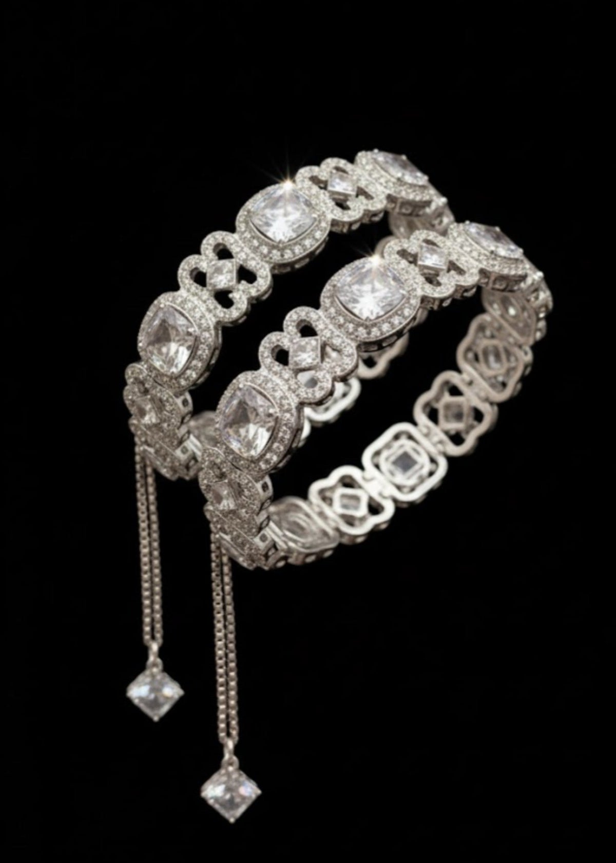 Shop the Aurelia Frost Bangles Openable from Zarosh Jewel